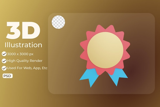 Las recompensas de icono de objeto de ilustración 3d se utilizarán para gráficos de información de aplicaciones web, etc.