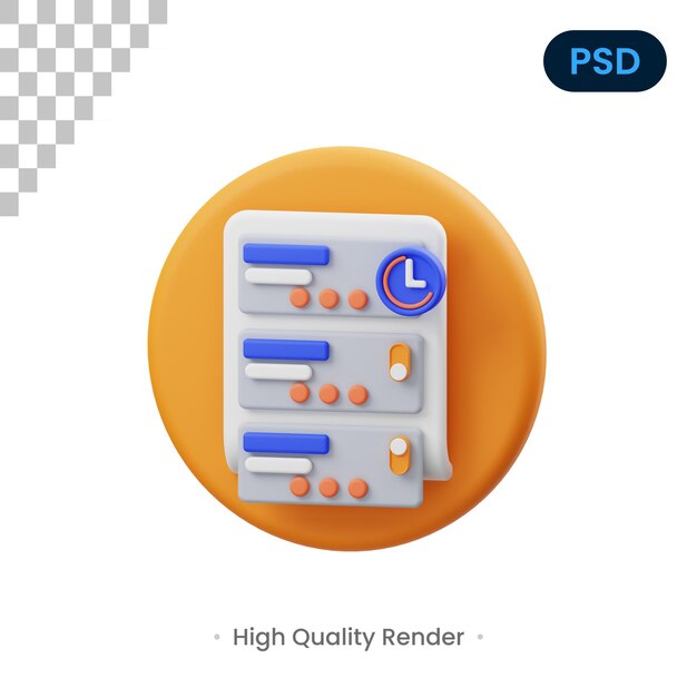 Recordando 3D Render Ilustración Premium Psd