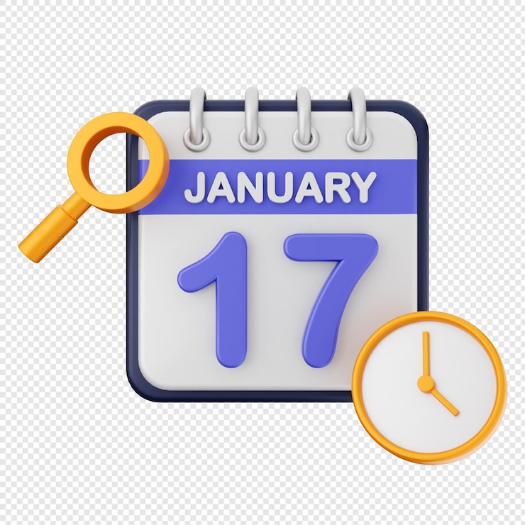 PSD recordatorio del día del evento de la fecha del calendario 3d