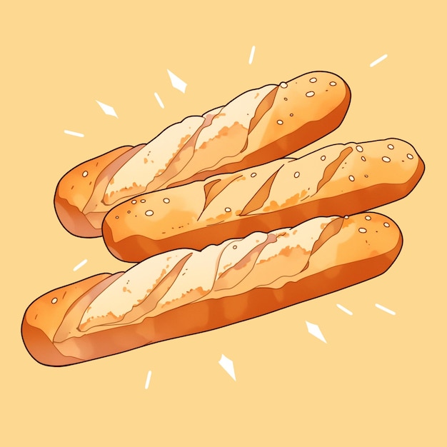 PSD recorte de baguette de arte pop