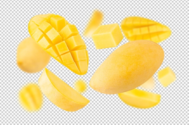 El recorte de Falling Yellow Mango tiene toda la profundidad de campo.