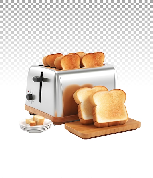 PSD el recorte limpio de la tostadora asegura una apariencia pulida en los gráficos de la cocina