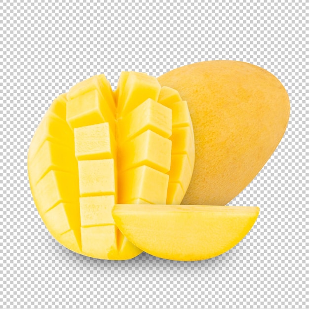 Recorte de mango amarillo en toda la profundidad de campo
