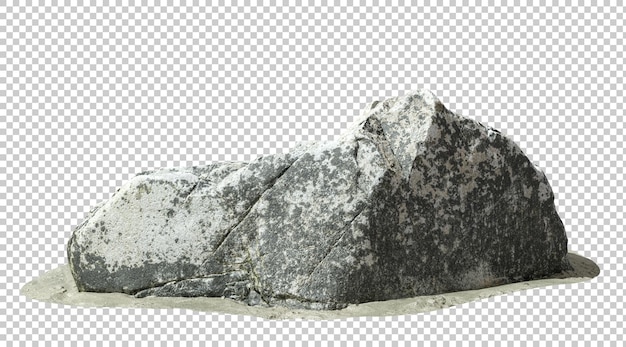 PSD recorte de piedra de roca realista pesada 3d render