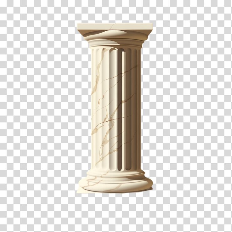 PSD recorte de png de la columna aislado sobre un fondo transparente