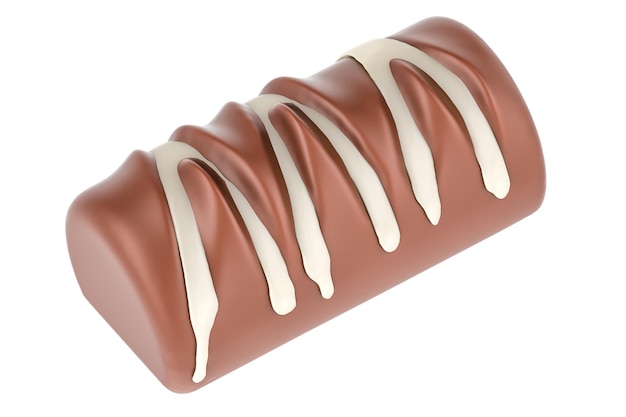 rectangular chocolate candy 3d rendering isolated on transparent background