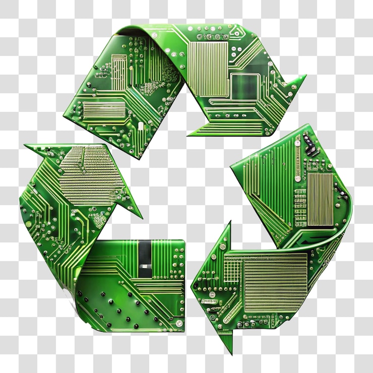 PSD un rectángulo verde con la palabra reciclar en él