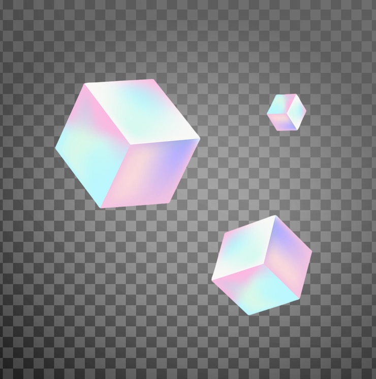 PSD rectángulos de vidrio abstractos renderizados en 3d con reflexión y dispersión detalladas