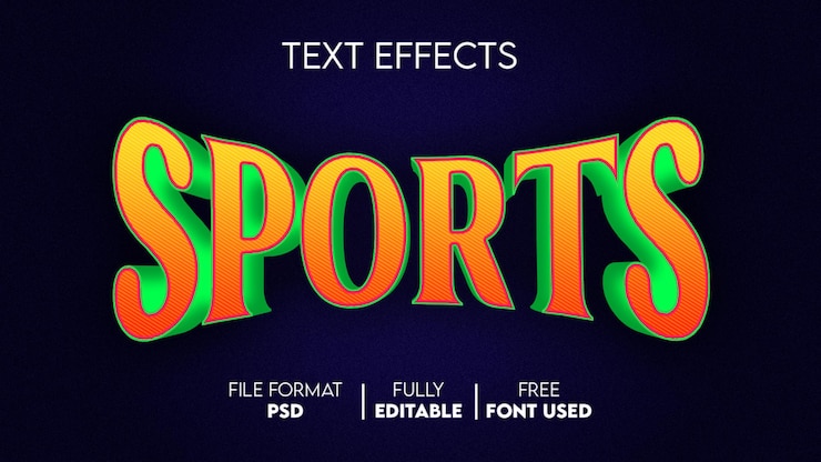 PSD recursos gráficos de efectos de texto psd personalizables para deportes