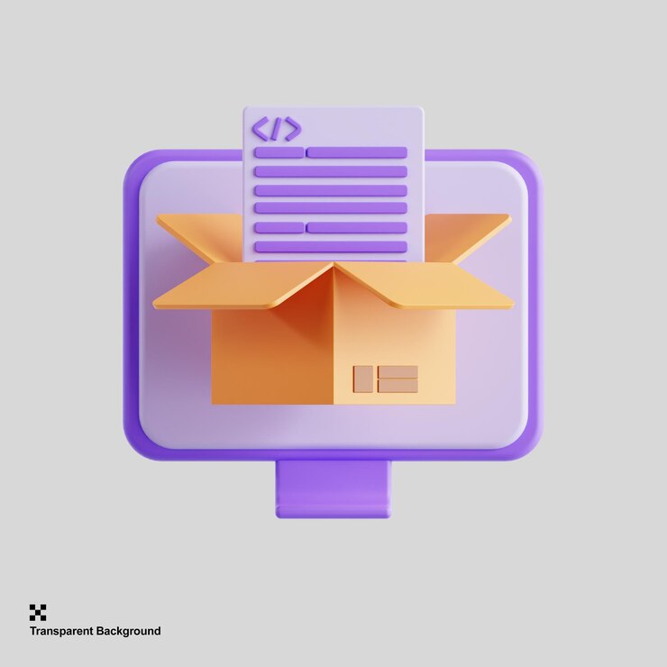 PSD recursos de programación 3d renderizar ilustración
