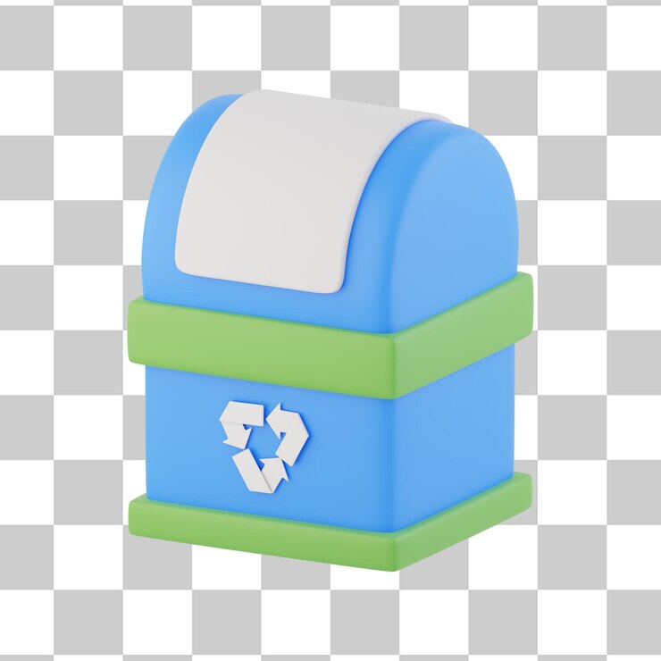 PSD recycle bin 3d icon 3d rendering