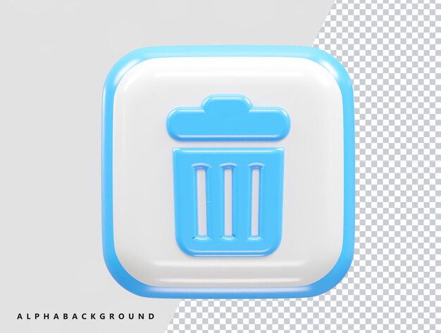 Recycle-bin-symbol 3d-render-illustration-element durchsichtig machen