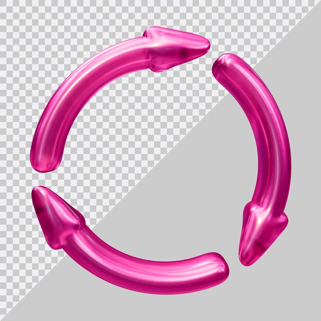 PSD recycling-symbol oder kreisförmige pfeile in 3d-rendering