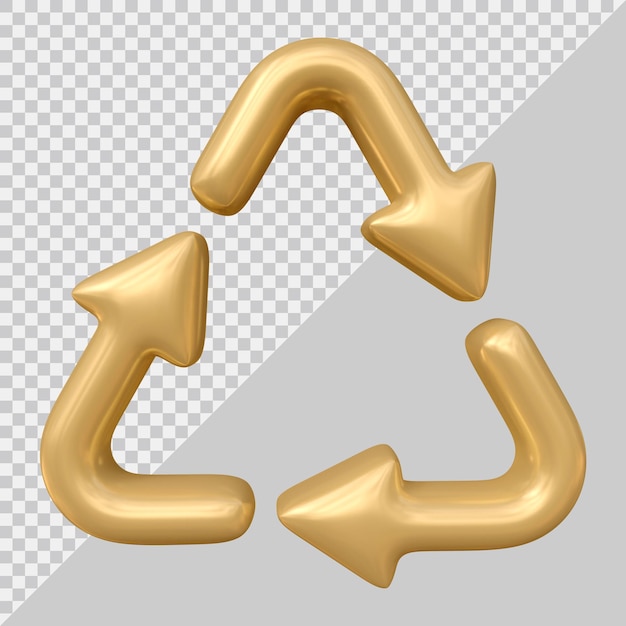 Recycling-Symbol oder kreisförmige Pfeile in 3D-Rendering