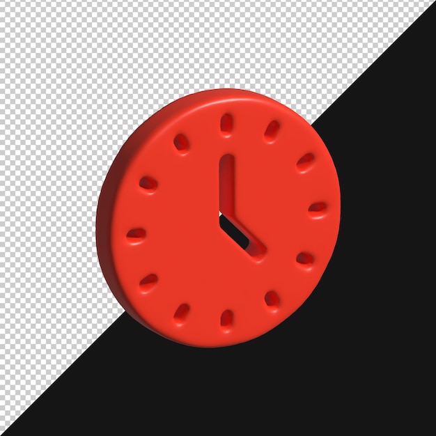 red 3d clock showing 4 oclock isolated on white background