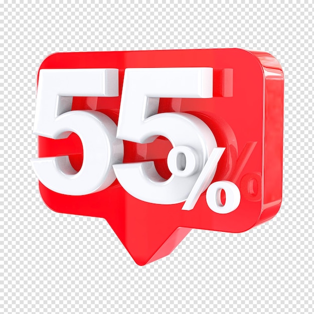 Red 55 text 3d rendering