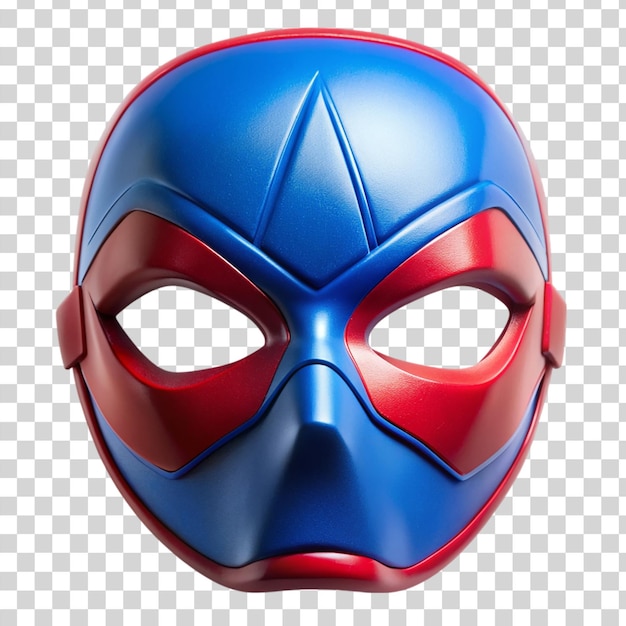 PSD red and blue superhero mask isolated on transparent background