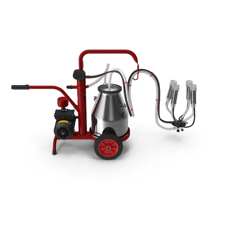 PSD red and silver milking machine