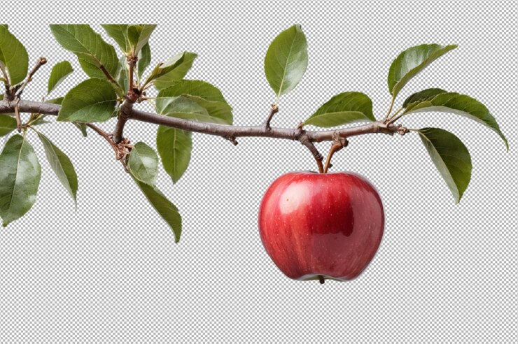 Red Apple Hanging Bright