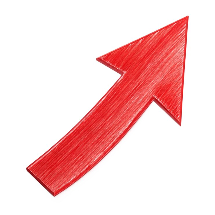 PSD red arrow up line hand drawn