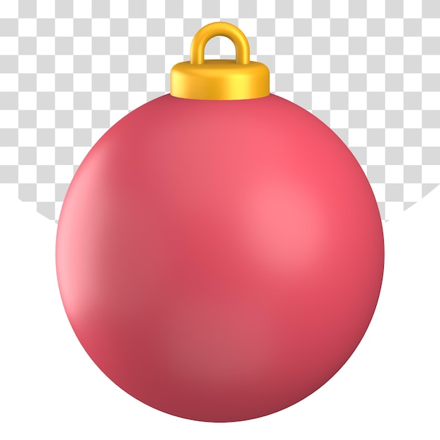 Red Ball With Gold Render 3D Illustration Decorazione di Natale