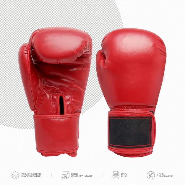 Red boxing gloves knock punch standing On Transparent Background PSD
