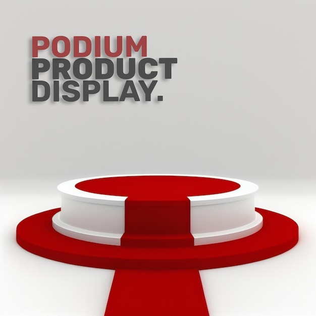 Red Carpet Podium Stage Display Mockup für Produktpräsentationsszene Produktdisplay Vitrine