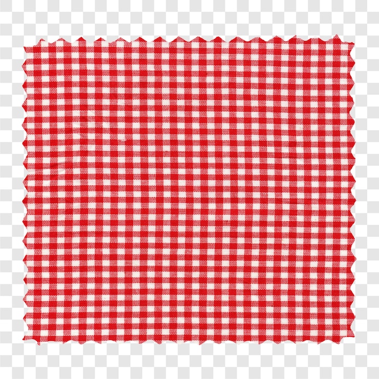 PSD red checkered fabric swatch transparent