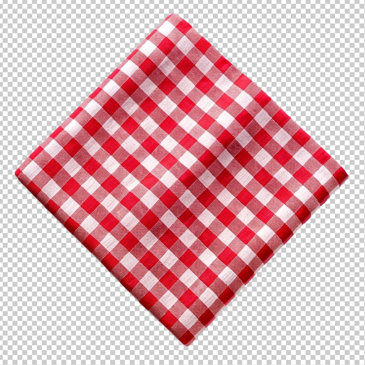 PSD red checkered picnic tablecloth transparent background