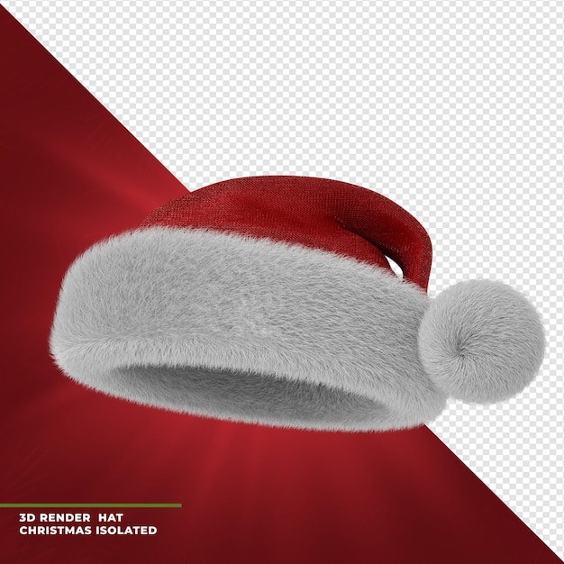 Red christmas santa hut globus 3d-rendering isoliert