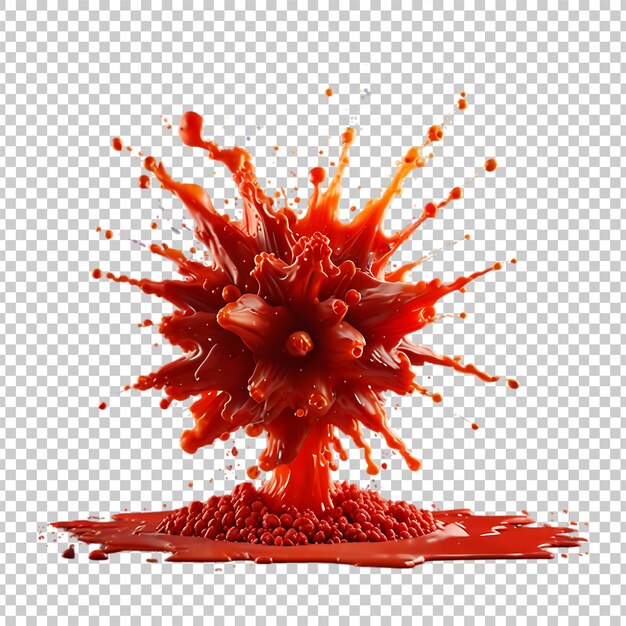 red color explosion isolated on a transparent background