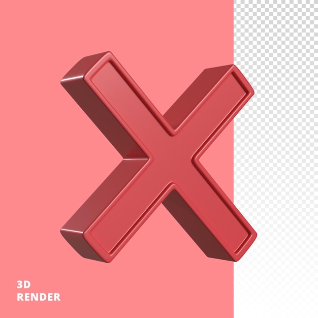 PSD red cross 3d icon render