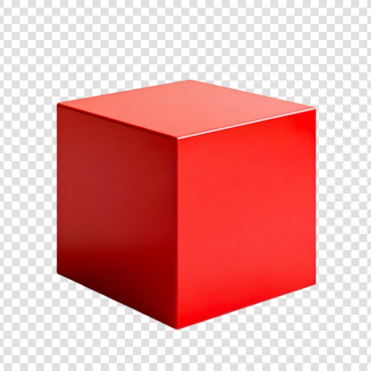 PSD red cube geometría sencilla diseño minimalista