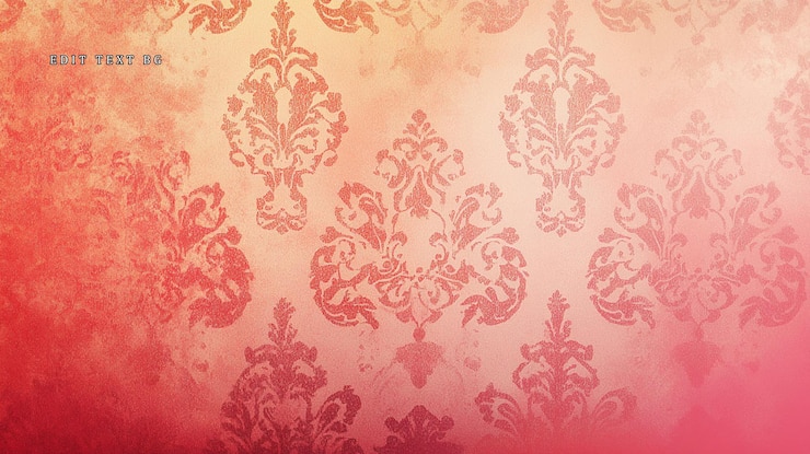 PSD red damask pattern on textured background