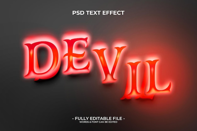 PSD red devil text-effekt