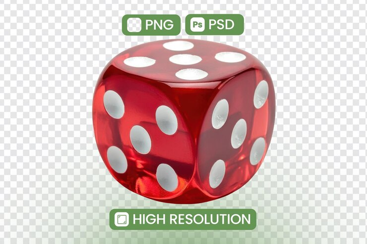 PSD red dice rolling una vista en primer plano de un dado de seis lados que muestra el número cinco con un png y psd de alta resolución disponible para descargar perfecto para el diseño de juegos y la exploración de conceptos de azar