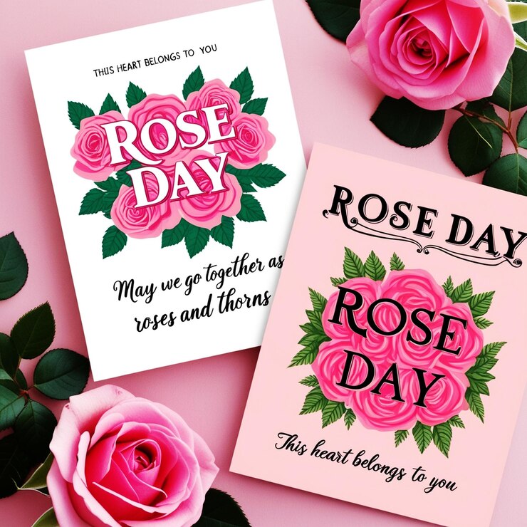 red flower rose day post Ai Generate