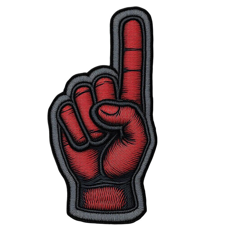 PSD red foam finger pointing up
