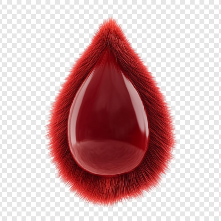 PSD red furry blood drop disegno artistico astratto