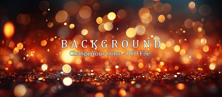 PSD red glitter vintage lights background defocused