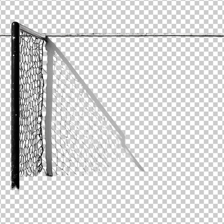 PSD red de goles 3d aislada sobre un fondo transparente
