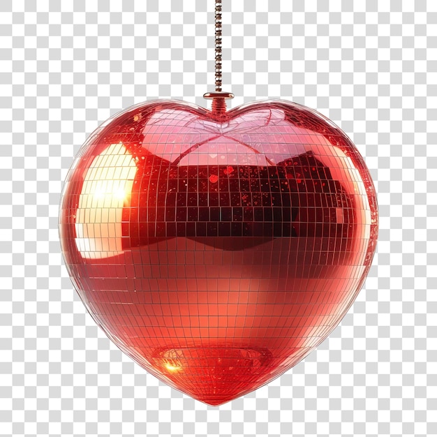 Red Heart Disco Ball isolado em fundo transparente PNG