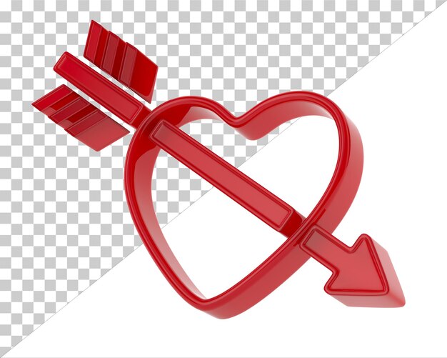 Red heart on white background Isolated 3D illustration
