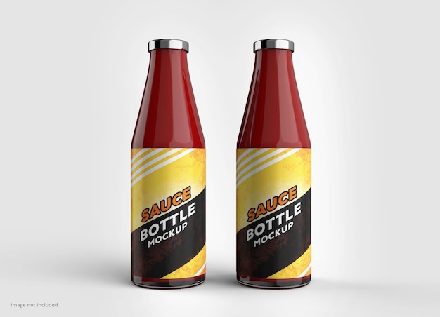 Red hot sauce flasche mockup