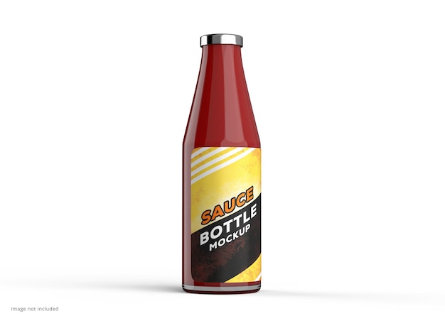 Red hot sauce flasche mockup