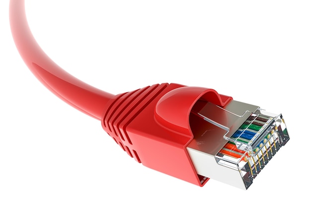 Red Lan Cable renderização 3D isolada em fundo transparente