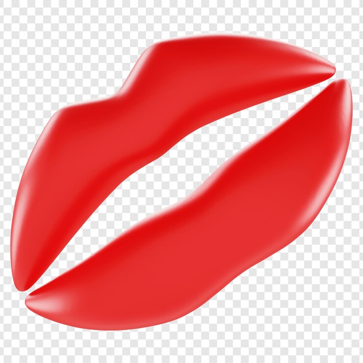 PSD red lips close-up