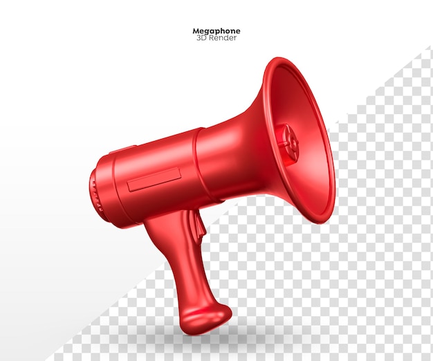 Red Megaphone 3d Render Isolé Pour La Composition