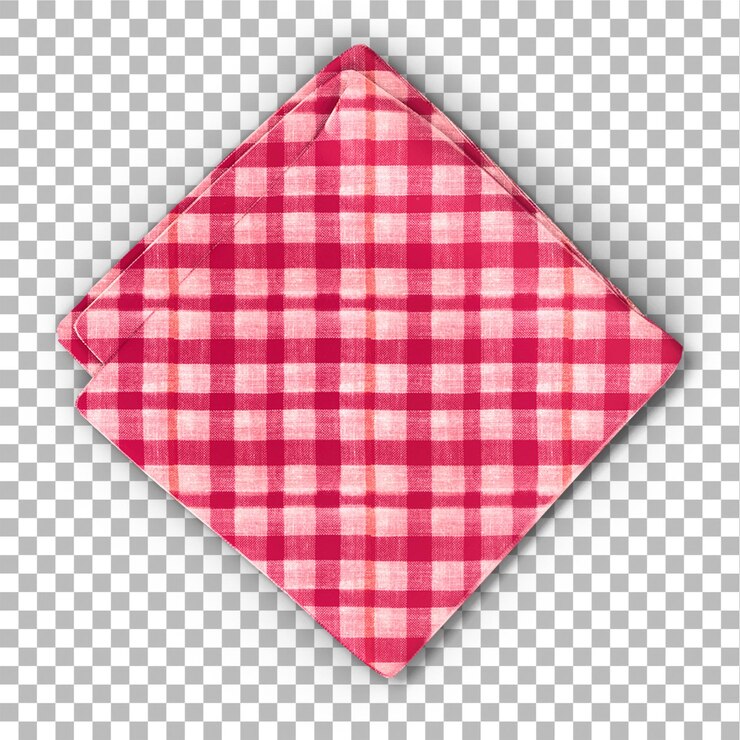 PSD red napkins isolated on plain background flat lay concept