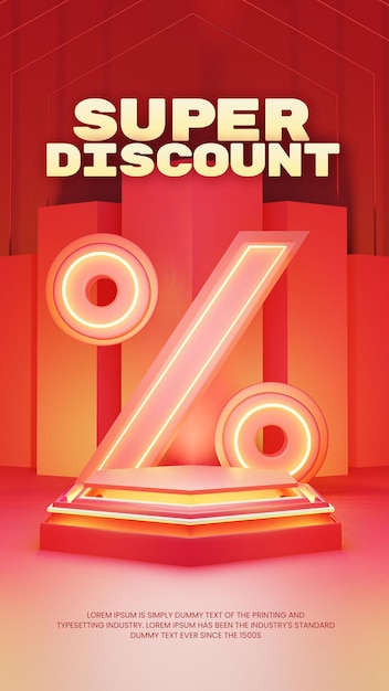 Red neon light discount podium